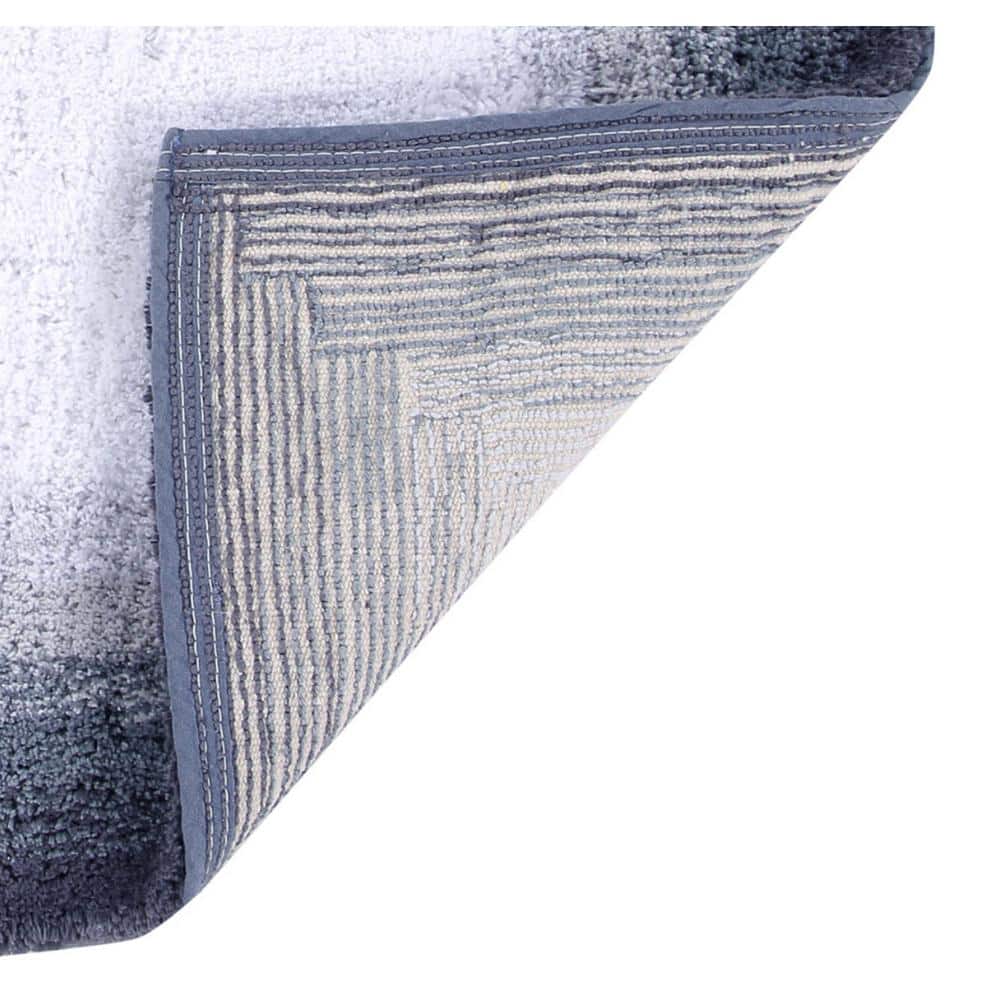 Gray Cotton Tufted Ombre Bath Rug Set, 2 Pieces