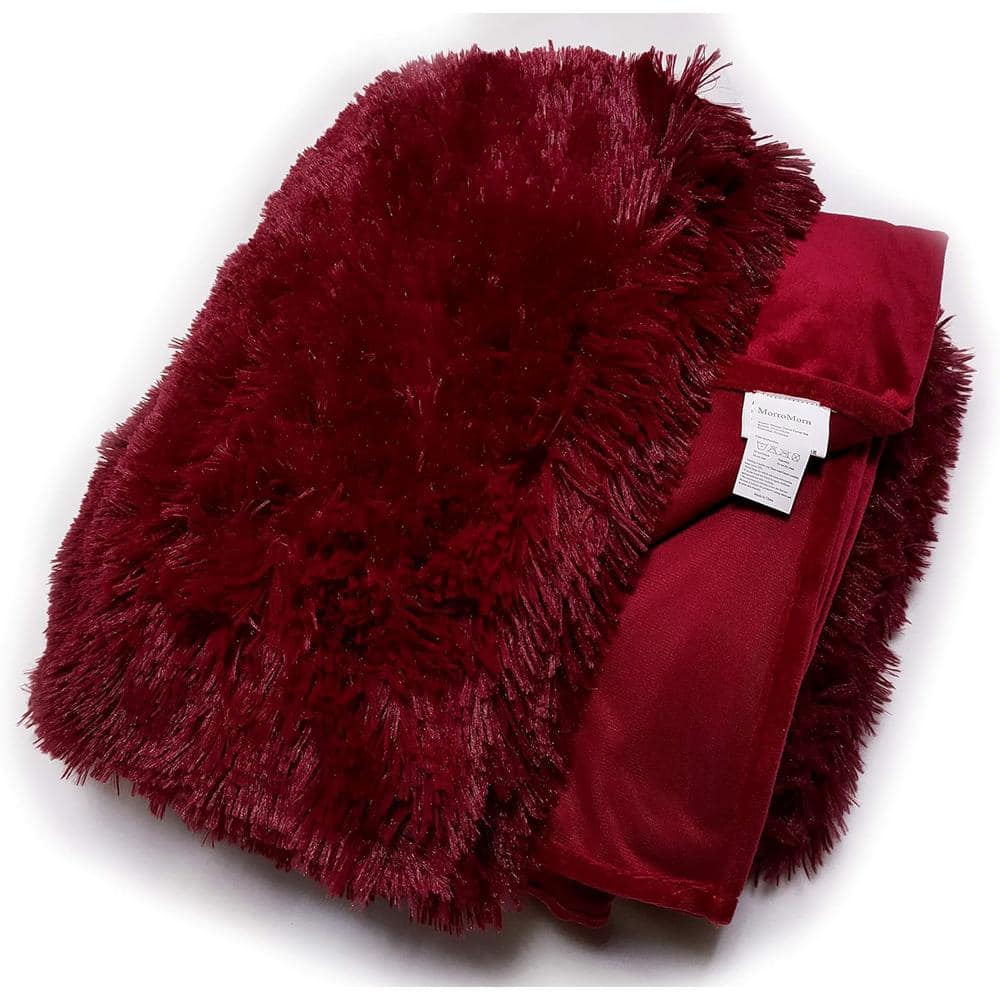 Afoxsos 5-Piece Dark Red Polyester Shaggy Duvet Cover