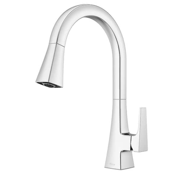 Maximillion Single Handle 15.1875 in. H Pull Down Sprayer Kitchen Faucet with 360° Spout Swivel in Polished Chrome