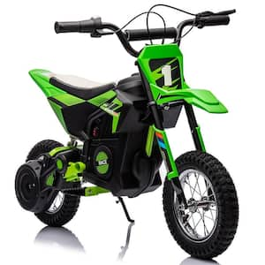 24V Kids Electric Motorcycle, Pneumatic Tires, Speed Adjustable to 13.6MPH, Non-Slip Handle, 250W Motor, Green