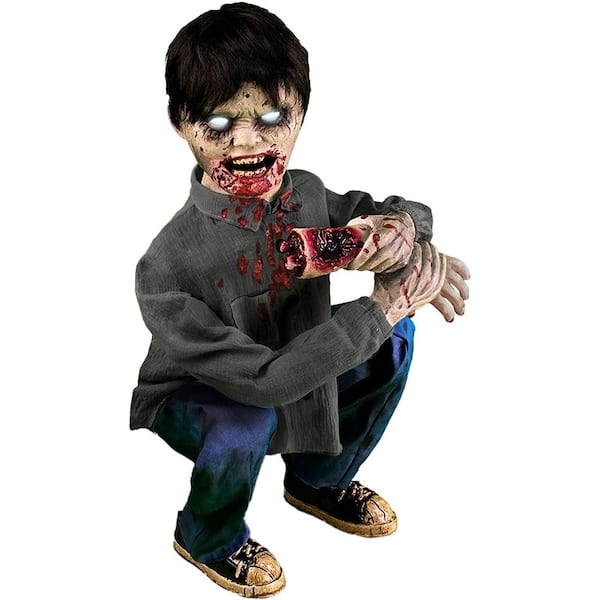 Haunted Hill Farm - 31 in. Limb Eating Zombie Boy by Tekky, Indoor or Covered Outdoor Premium Halloween Animatronic