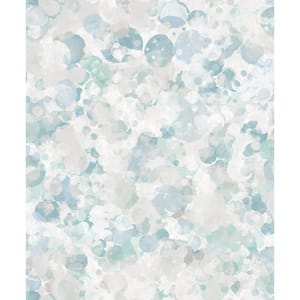 Atmosphere Collection Aqua/Cream Bubble Up Non-Pasted Non-Woven Paper Wallpaper Roll (Covers 57 sq. ft.)
