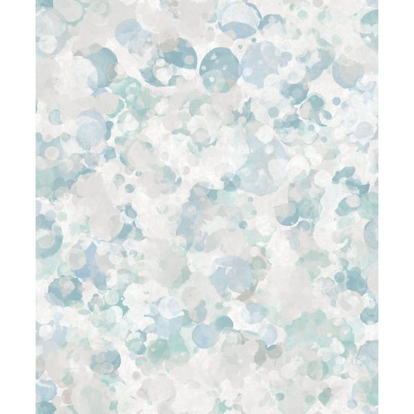 Unbranded Atmosphere Collection Aqua/Cream Bubble Up Non-Pasted Non-Woven Paper Wallpaper Roll (Covers 57 sq. ft.)