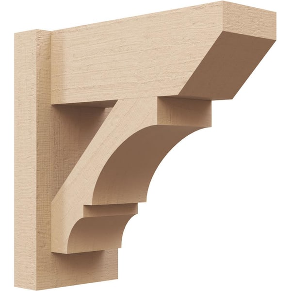 Ekena Millwork 6 in. x 14 in. x 14 in. Balboa Slat Rough Cedar Woodgrain Timberthane Polyurethane Outlooker, Primed Tan