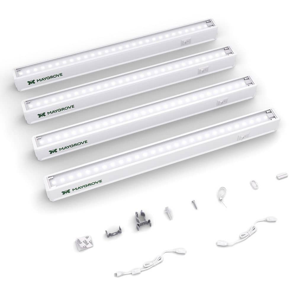 Sun-Like Full Spectrum 5000K T5 LED Grow Light Strips for Indoor Plants and Flowers in White, 4-Pack price history on PriceWatchPro