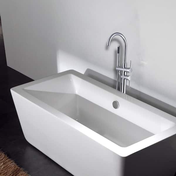 Lukvuzo 2-Handle Freestanding Tub Faucet with Hand Shower in Chrome