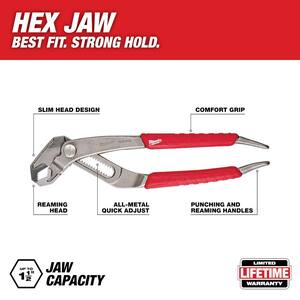 8 in. V-Jaw Pliers with Comfort Grip and Reaming Handles