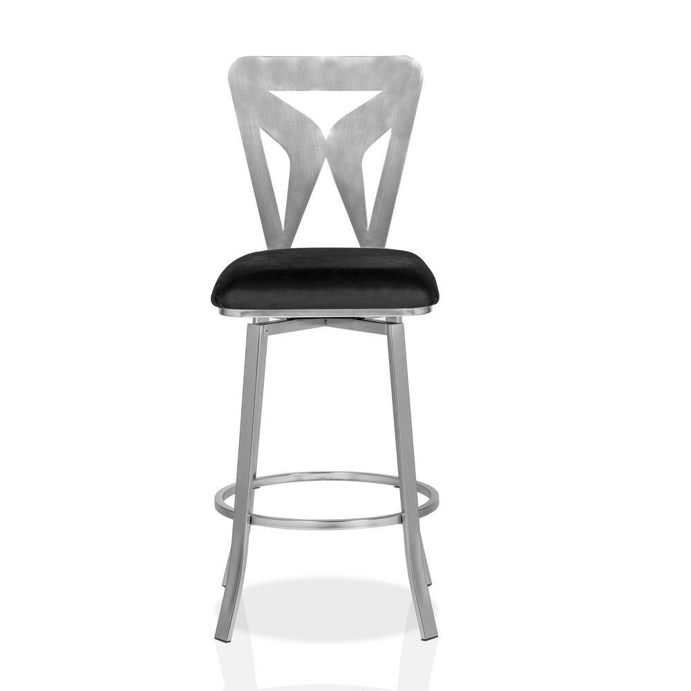 Furniture of America Ackfel 46 in. Satin Plated and Black High Back