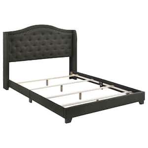 Sonoma Gray Wood Frame Full Panel Bed with Nail Head Trim