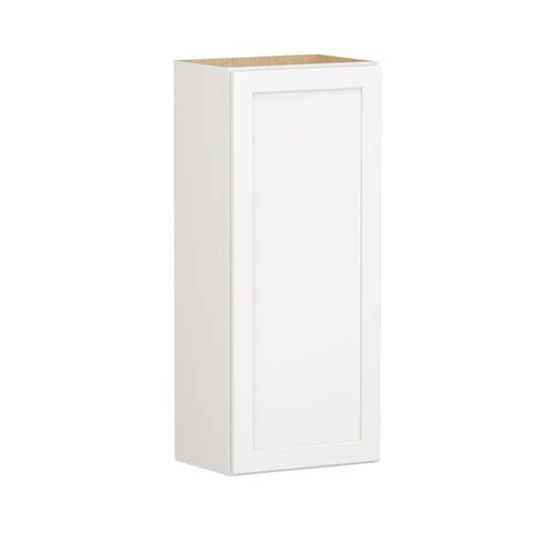 SIMPLY WOODMARK PRO Shaker Full Overlay 18 in. W x 12 in. D x 42 in. H Plywood Assembled Wall Kitchen Cabinet in Linen White
