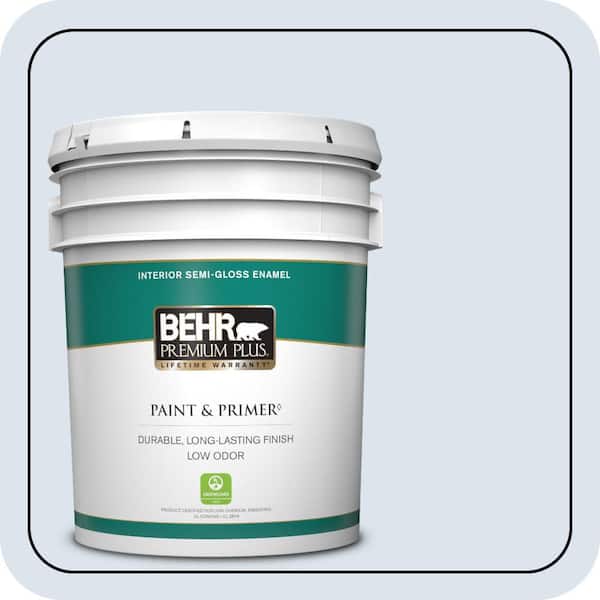 BEHR PREMIUM PLUS 5 gal. #600C-1 Mystic Light Semi-Gloss Enamel Low Odor Interior Paint & Primer