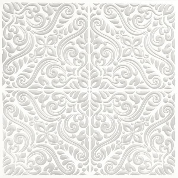 WallPOPs Dawson Grey Embossed 10 in. W x 10 in. H PVC Peel and Stick ...
