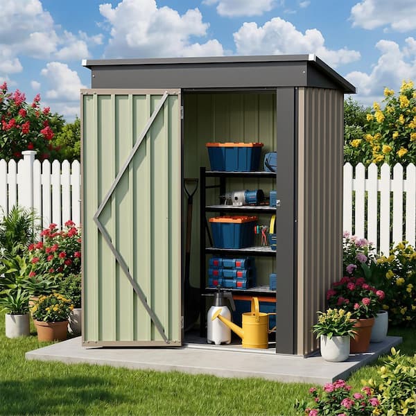 Tozey 5 ft. W x 3 ft. D Outdoor Storage Metal Shed Lockable Metal