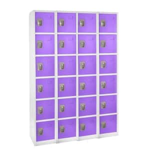 629 Series 72 in. x 12 in. x 12 in. 6-Compartment Steel Tier Key Lock Storage Locker, Purple (4-Pack)