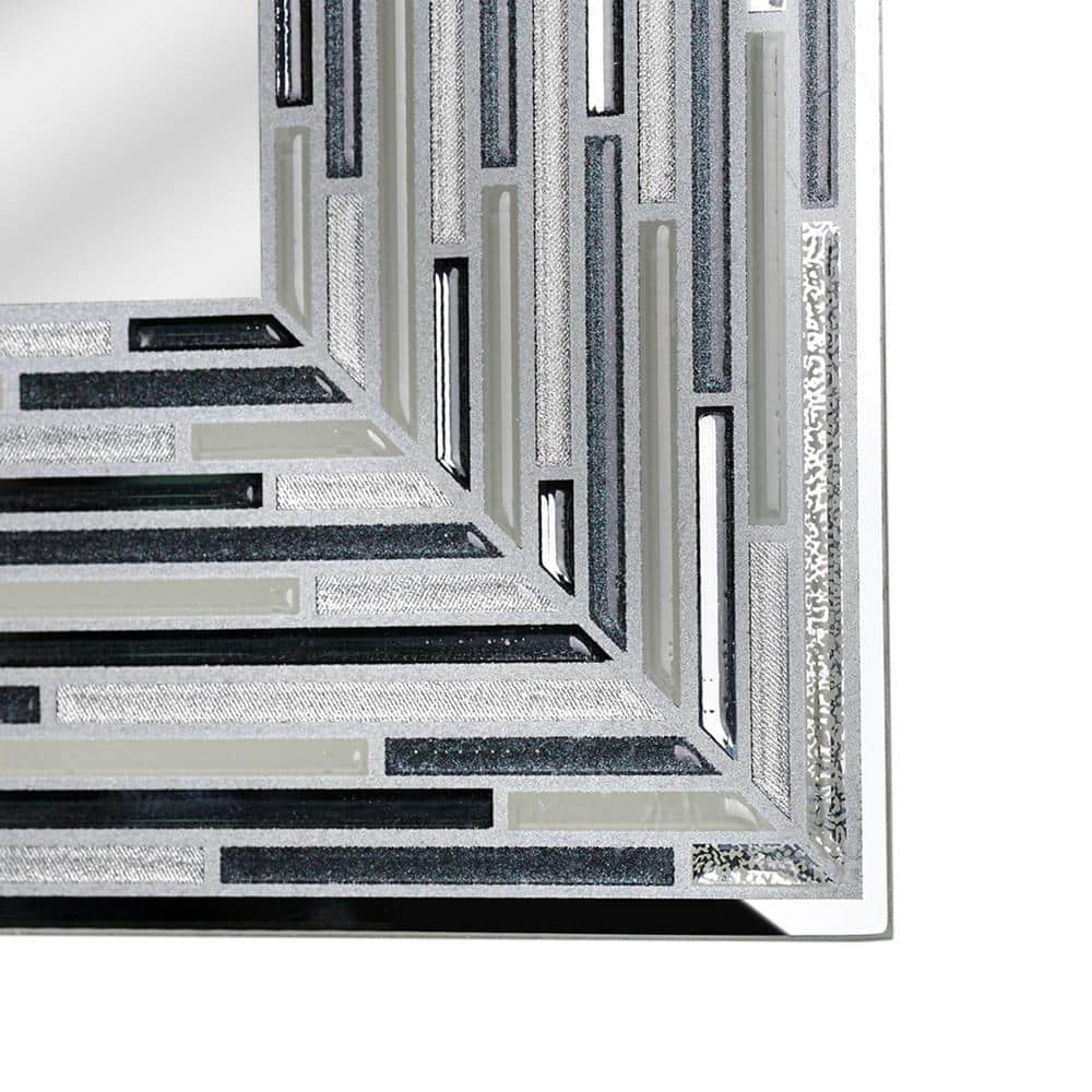 Elegance Reeded Charcoal Mosaic 24" x 30" Frameless Vanity Mirror