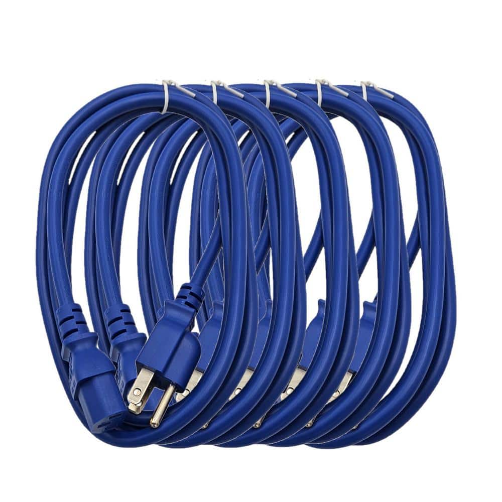 6 ft. Universal AC Power Cord UL Approved NEMA 5-15P to C13 18 AWG / 3-Conductors Indoor Blue (5-Pack) price history on PriceWatchPro