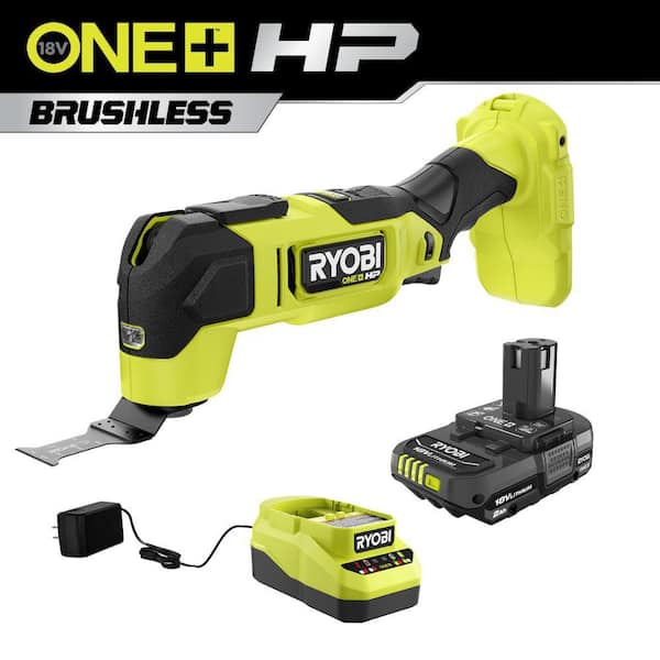 RYOBI ONE+ HP 18V Brushless Cordless Oscillating Multi-Tool with 2.0 Ah Compact Battery and Charger
