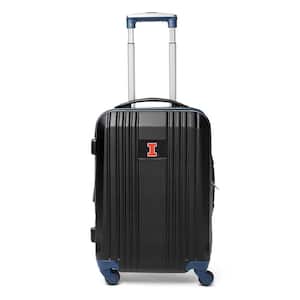 NCAA Illinois 21 in. Navy Hardcase 2-Tone Luggage Carry-On Spinner Suitcase