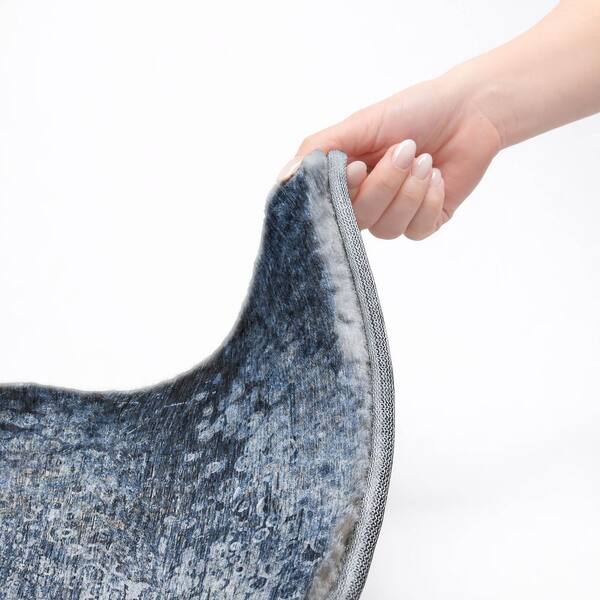 Dream Shag Premium Machine Washable Abstract ADS565 Blue 3 ft. x 5 ft. Area Rug