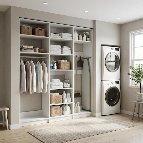 MODULAR CLOSETS Alto Laundry Room 63 in. W White Medium Hang
