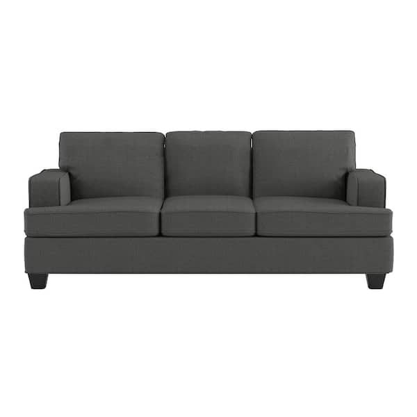 EVERGLADE HOME Lanning 84 in. Square Arm Fabric Straight in Brown