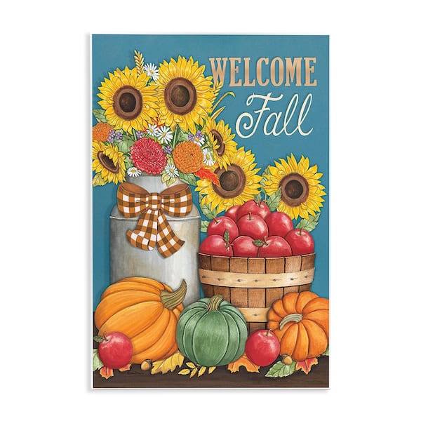 Stupell Industries Welcome Fall Harvest by Deb Strain 1 Piece Unframed Graphic Print Nature Poster Art Print 15 in. x 10 in.