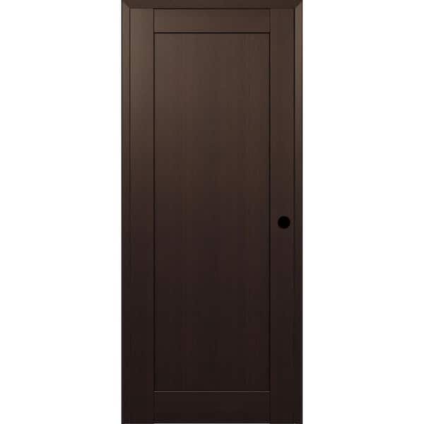 Shaker 1 Panel N DIY-Friendly 36 in. х 80 in. Left-Hand Veralinga Oak Composite Wood Single Prehung Interior Door