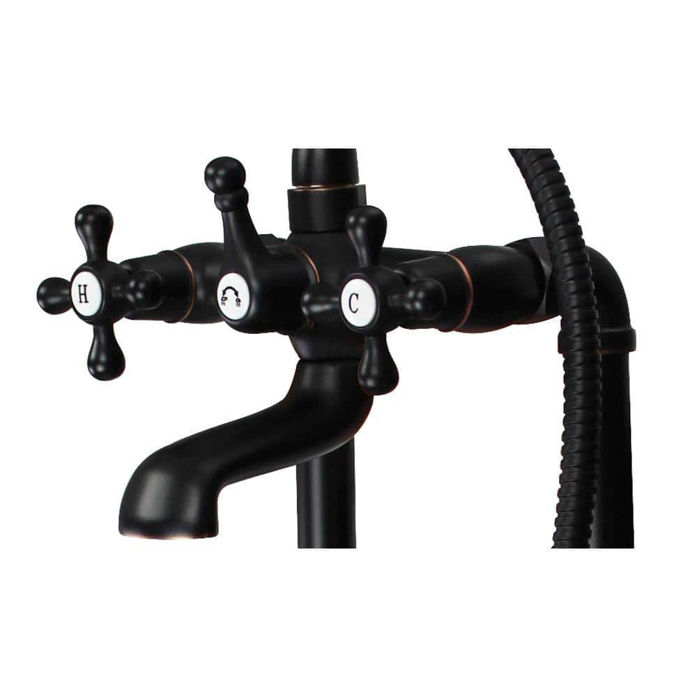 Oil Rubbed Bronze Freestanding Tub Filler with Diverter