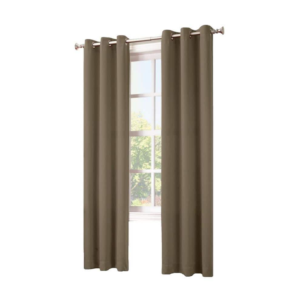 Barley Brown Blackout Energy Efficient Grommet Curtain Panel