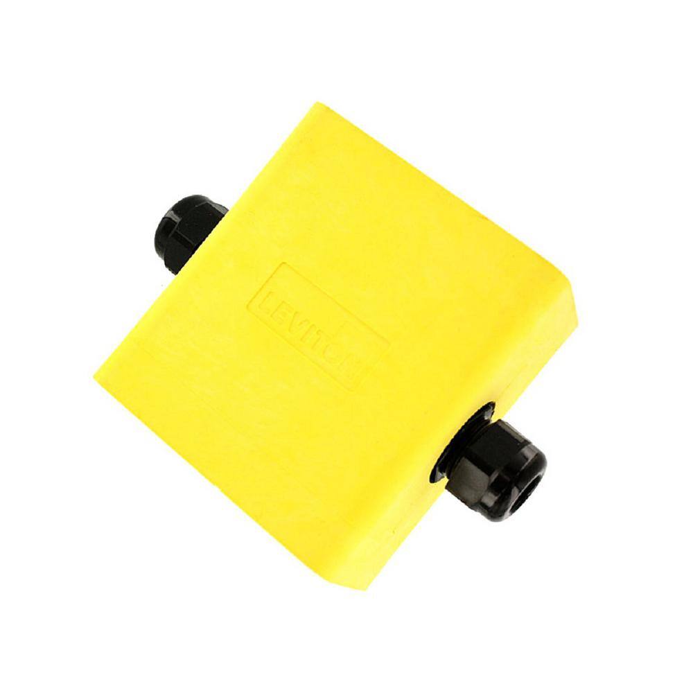 Standard Depth Two-Gang 1.000-Inch Leviton 3200-2Y Portable Outlet Box Pendant Style Cable Diameter 0.590-Inch Yellow 