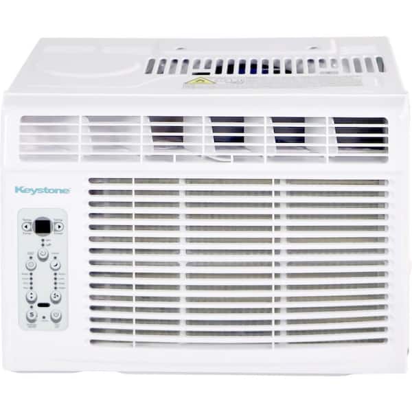 Keystone 14,500 BTU 115V Window Air Conditioner Cools 650 Sq. Ft. with Dehumidifier and Smart Remote Control in White