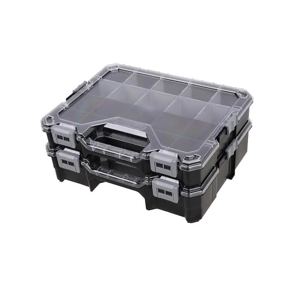 Husky 36-Compartment Hand Tool Box Interlocking Small Parts Organizer in  Black (2-Pack) THD2020-002 - The Home Depot