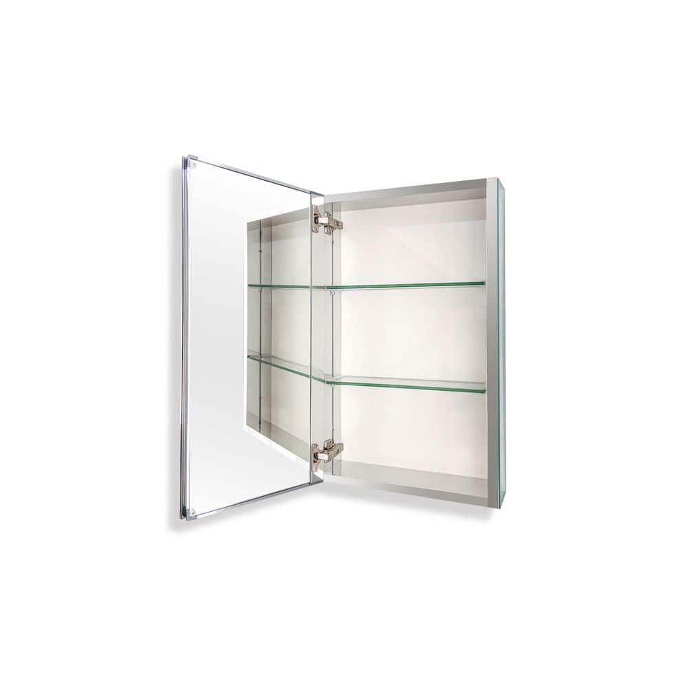 15 in. W x 26 in. H Large Rectangular Silver Aluminum Surface Mount Medicin