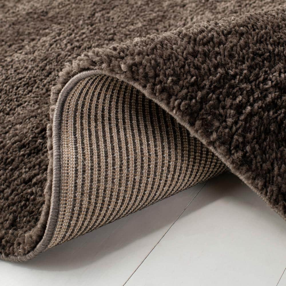 Cozy Comfort Brown Synthetic 8' x 10' Shag Area Rug