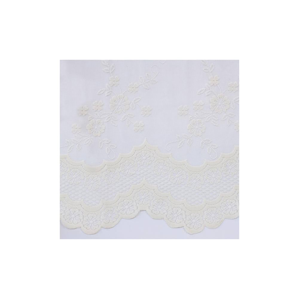 Mona Lisa Eggshell Lace Sheer Rod Pocket Curtain Panel 56x84