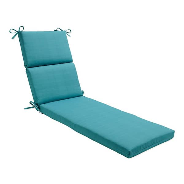 Pillow Perfect Solid 21 x 28.5 Outdoor Chaise Lounge Cushion in Blue Forsyth