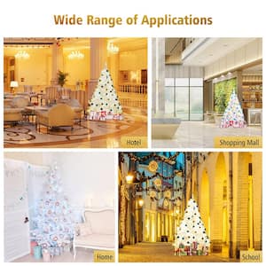 6 ft. White Unlit Hinged Artificial Christmas Tree Pine Tree with 1000 Tips