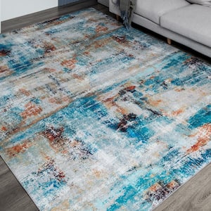 Turquoise/Spice 5 ft. 6 in. x 8 ft. 6 in. Area Rug