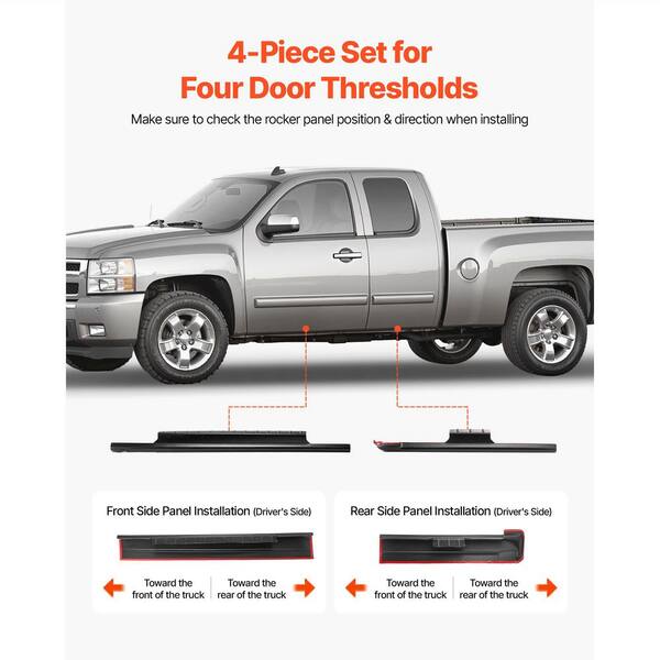 VEVOR Black Rocker Panel Guard, Compatible with 1999-2006