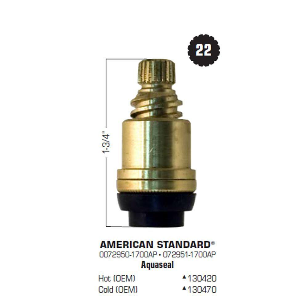 American Standard Brass AquaSeal Cold Stem Replacement