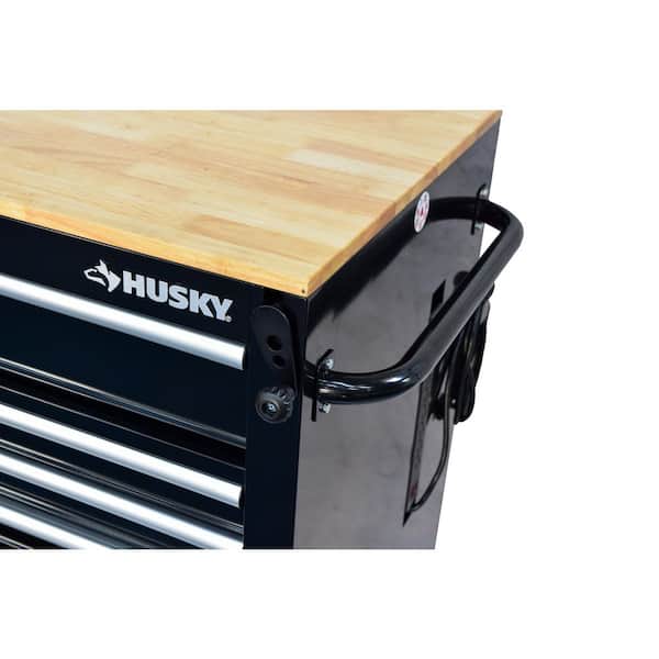 Husky 46 in. x 25 in. D 9-Drawer Mobile Workbench with Adjustable