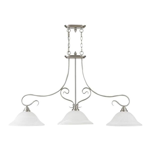 Livex Lighting Coronado Brushed Nickel Transitional Kitchen Island Light Livex Lighting Coronado Brushed Nickel Transitional Kitchen Island Light