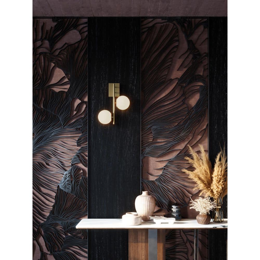 Arren 2-Light Antique Brass Dimmable Wall Sconce with White Glass Shade price history on PriceWatchPro