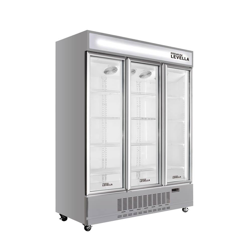 52.3 Cu. Ft Commercial Upright Display Refrigerator 3-Glass Door Beverage Cooler in Silver