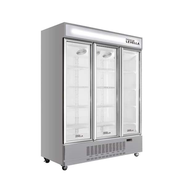52.3 Cu. Ft Commercial Upright Display Refrigerator 3-Glass Door Beverage Cooler in Silver
