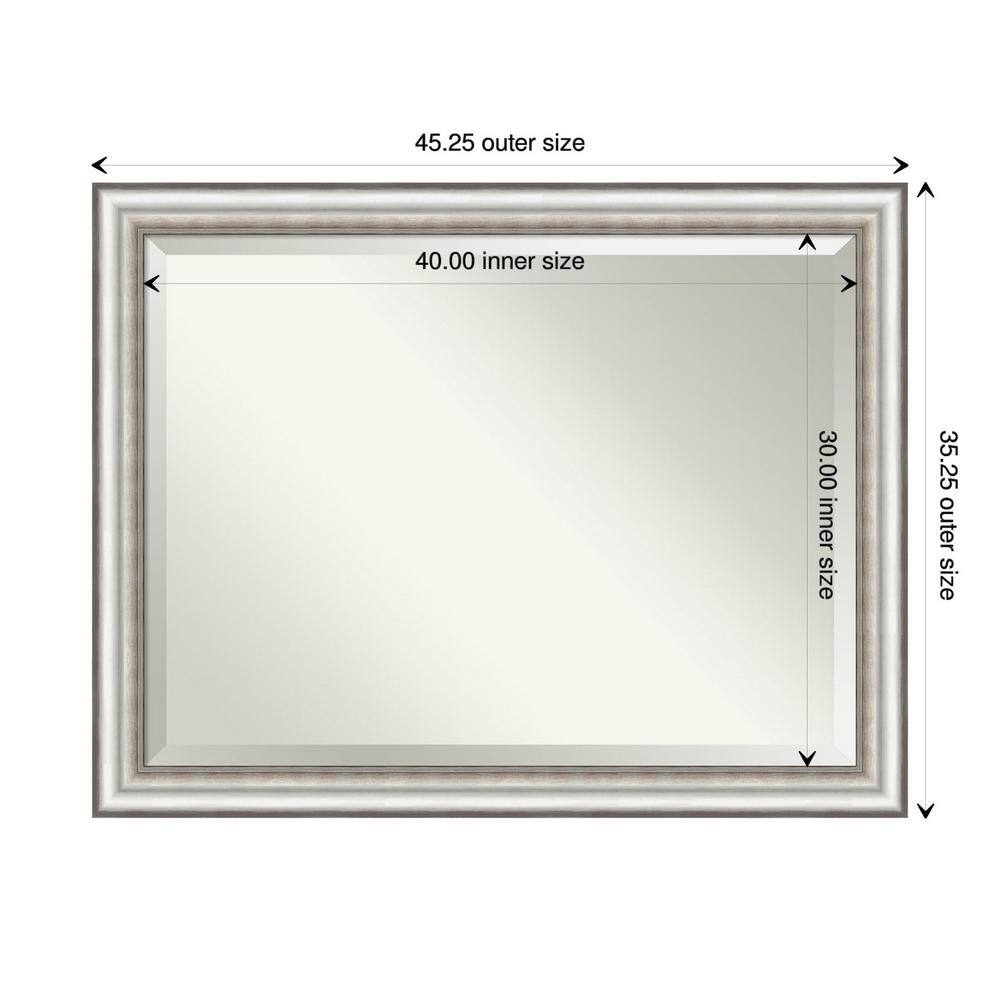 Silver Rectangular Full Length Wood Framed Mirror