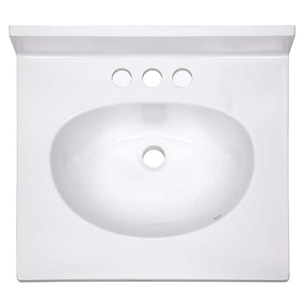 19 in. W x 17 in. D Cultured Marble Vanity Top in White with Solid White Bowl 19 in. W x 17 in. D Cultured Marble Vanity Top in White with Solid White Bowl