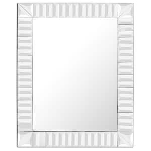 Clear Waves 38 in. x 30 in. Modern Rectangle Framed Decorative Mirror
