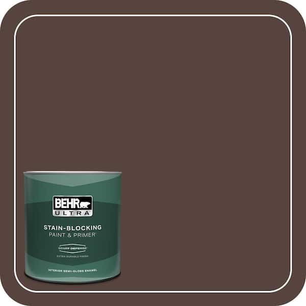 BEHR ULTRA 1 qt. #PPF-51 Dark Walnut Extra Durable Semi-Gloss Enamel Interior Paint & Primer