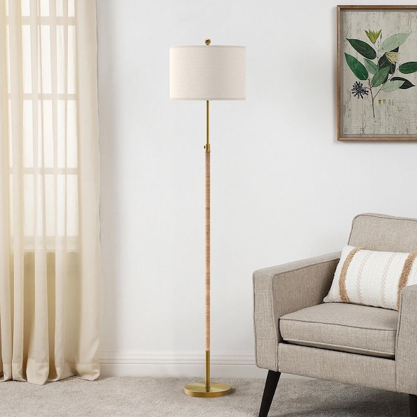 Maxax 70 in. Brass Vintage 1-Light Standard Living Room Bedroom Reading Standing up Floor Lamp Corner Tall Lights